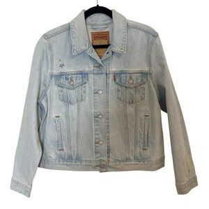 Levi's Trucker Jacket- Denim Jacket with Floral Embroidery- Size XL
